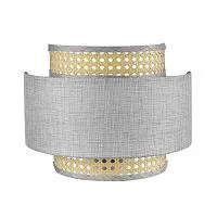 Бра LUMION  8043/1W LAUNA текстиль; ротанг искуственный/серый; бежевый 