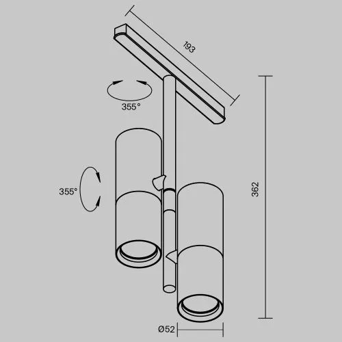 Трековый светильник Technical TR005-2-2X12W4K-B  фото 3